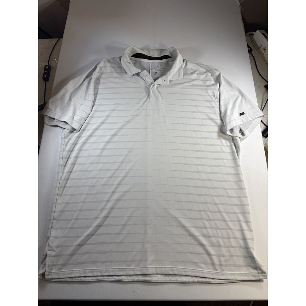 Nike Dri Fit Tiger Woods Golf Polo White Size XL